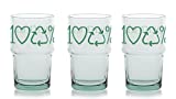 Cerve Set 3 Copas de Mesa Agua Vino en Vidrio Verde Reciclado 440 CC